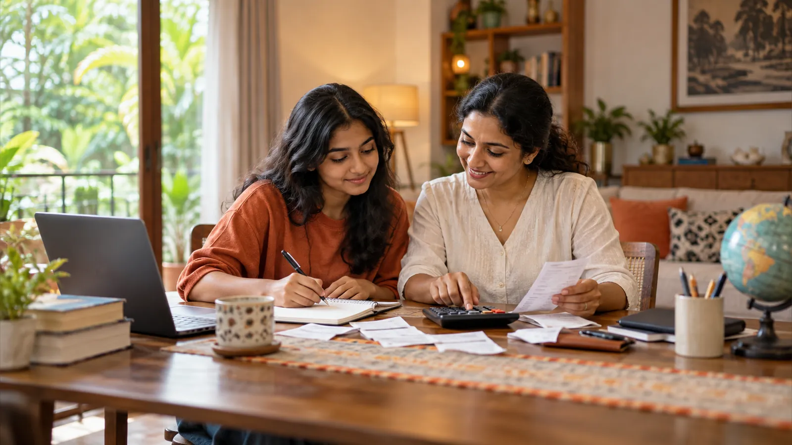 Student and parent planning study costs